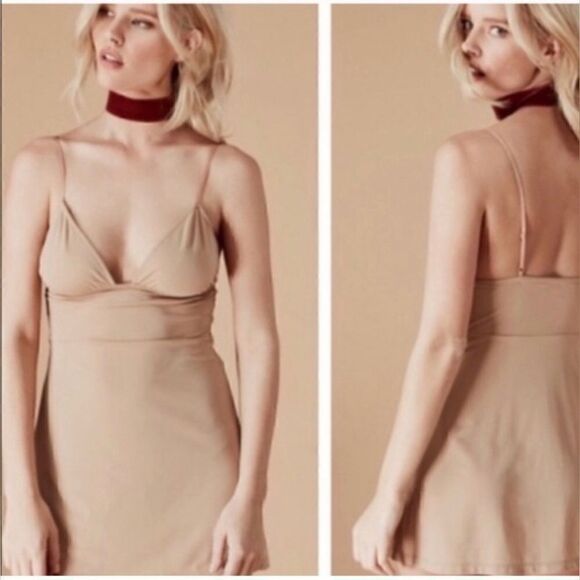 For Love and Lemons Nude Slip Mini Spaghetti Strap Dress S - Picture 8 of 8